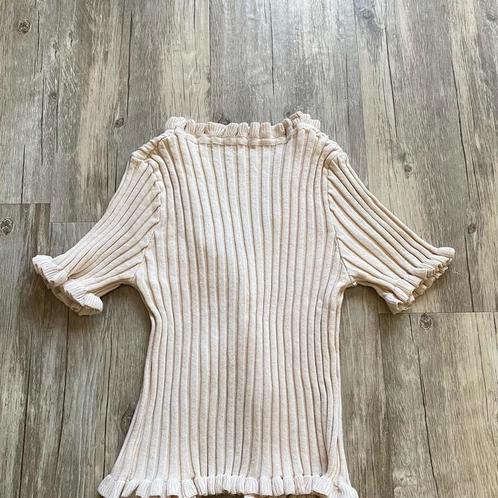 Cream Ruffled Cardigan - Picture 3 of 3